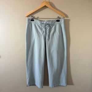 Victoria’s Secret Y2K Light Blue Cropped Lounge Pants Drawstring Wide Leg Size M